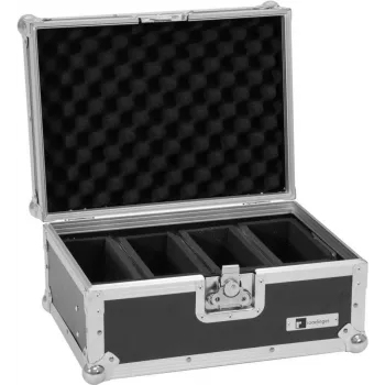 Transportinis dėklas Flightcase Roadinger EC-4AC 4× AKKU Flat Light serijos lempoms