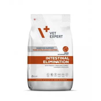 Sausas šunų ėdalas VETEXPERT Veterinary Diet Intestinal Elimination, veterinarinė formulė, 2 kg, kalakutiena, 31% baltymų