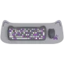 Belaidis klaviatūros ir pelės rinkinys CANYON HSET-W6 Kitty Edition – violetinis