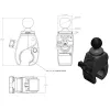 Gnybtinis pagrindas RAM Mounts Tough-Claw Small RAP-B-400U, kompozitas, 2,54 cm rutulys, juodas