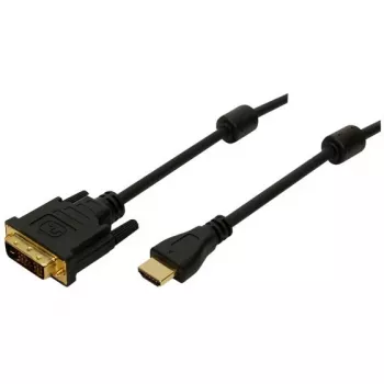 Logilink – HDMI / DVI vaizdo kabelis – 30 AWG – HDMI, 19 kontaktų (M) – DVI-D (M) – 2 m – dviguba izoliacija – juoda (CH0004)