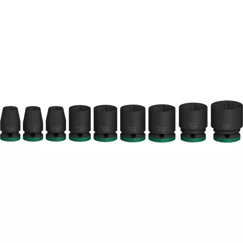 Poveikinių lizdų rinkinys Bosch Powertools PRO 1/2 colio 9 dalių, juodas