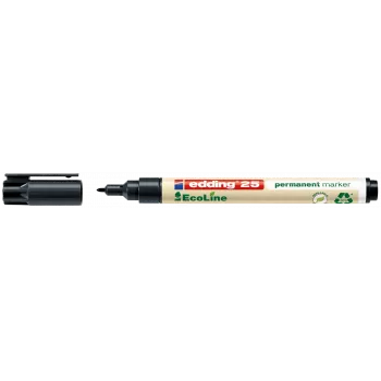 Permanentinis markeris Edding E25 EcoLine, kulkos formos antgalis, juodas