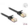 DeLOCK RJ45 Cat.6A U/FTP plokščias tinklo kabelis 2 m juodas