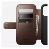 Mobilaus telefono dėklas Nomad Modern Leather Folio, skirtas iPhone 17 Pro, oda/aliuminis, 16 cm (6,3 inch), rudas, 4 kortelių kišenės