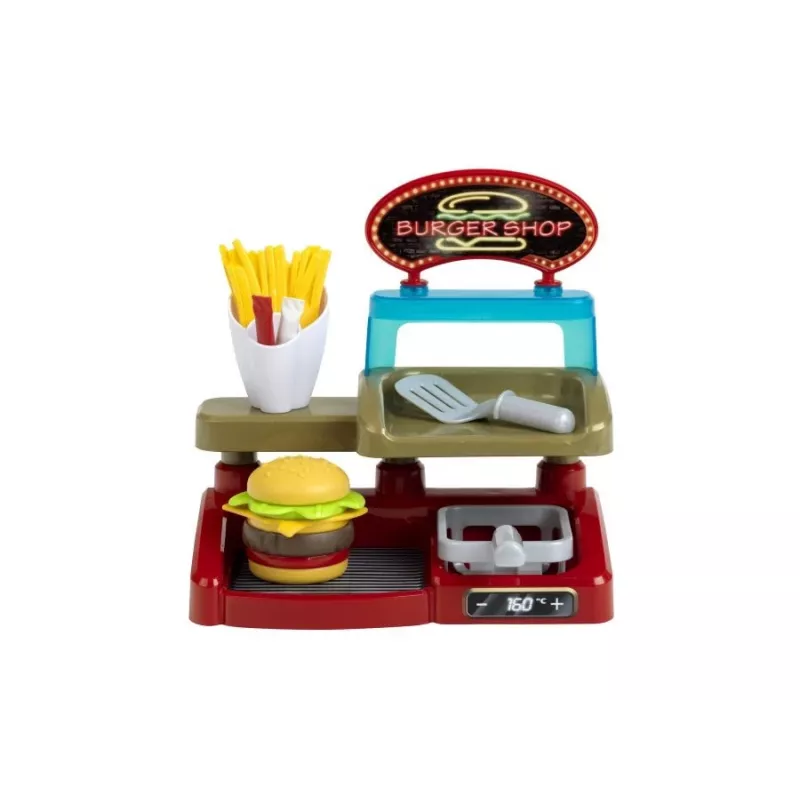 KLEIN 7336 Play Burger Shop rinkinys – kompaktiškas vaikiškas vaidmenų žaidimų rinkinys
