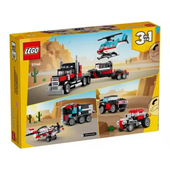 LEGO Creator 2-in-1 plokščiasis sunkvežimis su sraigtasparniu 31146, transformuojamas rinkinys vaikams