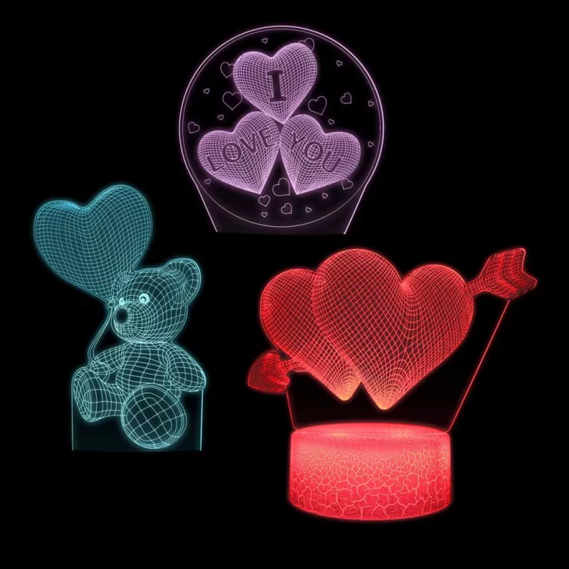 Manta SNL115RGB RGB 3D širdies dekoratyvinė LED lempa