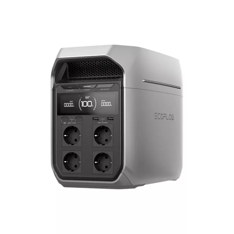 Nešiojama elektrinė stotelė EcoFlow DELTA 3 Plus — LiFePO4 1024 Wh, 1800 W, 4 AC lizdai, 12,5 kg