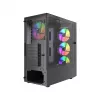 Gembird Fornax 4300 CCC-FC-4300 žaidimų korpusas ATX Midi Tower, grūdinto stiklo, ARGB ventiliatoriai, 2x USB 3.1, 1x USB 2.0, juodas