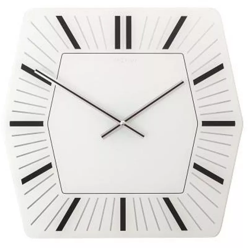 NeXtime 8128wi šešiakampis laikrodis, 43x43 cm, sieninis, baltas