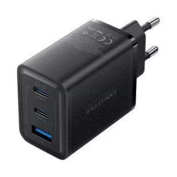 Sieninis įkroviklis Vention FERB0-EU 65W, 3 USB prievadai (USB-A/USB-C)