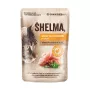 Šlapias kačių ėdalas SHELMA Rich in chicken in sauce 85 g – pilnavertis suaugusių kačių ėdalas, 10% baltymų, 81% drėgmės