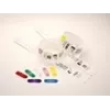 Zebra spaustukai, skirti naudoti su „QuickClip“ apyrankėmis, geltoni