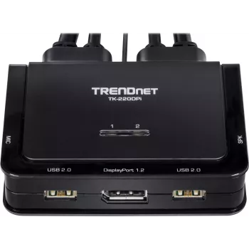 Trendnet TK-220DPI KVM jungiklis (klaviatūra/vaizdas/pelė) juodas (TK-220DPi)