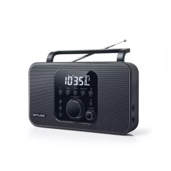 Muse M-091R nešiojamasis radijo imtuvas, FM/AM, LCD ekranas, žadintuvas, AUX įvestis, maitinimas iš tinklo/baterijų, juodas