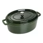 Staub La Cocotte 33 cm ovali ketaus troškintuvas su emaliu, baziliko žalia