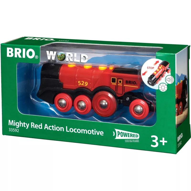 BRIO baterijomis varomas garvežys juodas/raudonas