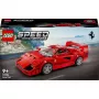 LEGO Speed Champions Ferrari F40 Supercar statomas modelis su vairuotojo minifigūrėle, 9+ metų vaikams