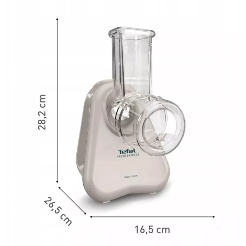 Elektrinė daržovių tarkavimo mašina Tefal Fresh Express DN853BE0 — 150 W, 3 keičiami antgaliai, 1 greitis, kreminė