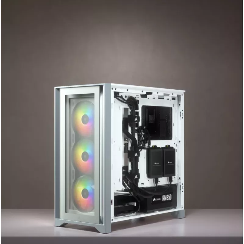 Corsair iCUE 4000X RGB Midi bokštas baltas