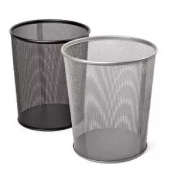 Šiukšliadėžė Forpus, 12 l, juoda, perforuotas metalas
