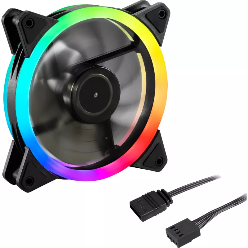 SHARKOON Shark Blades PWM ARGB 120mm korpuso ventiliatorius – juodas