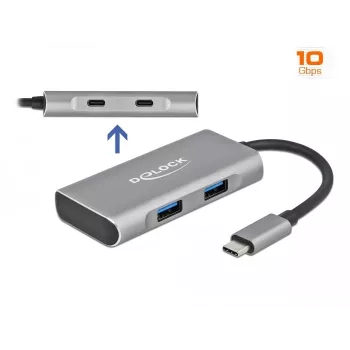 USB šakotuvas DeLOCK išorinis USB 10 Gbps USB Type-C šakotuvas 63260