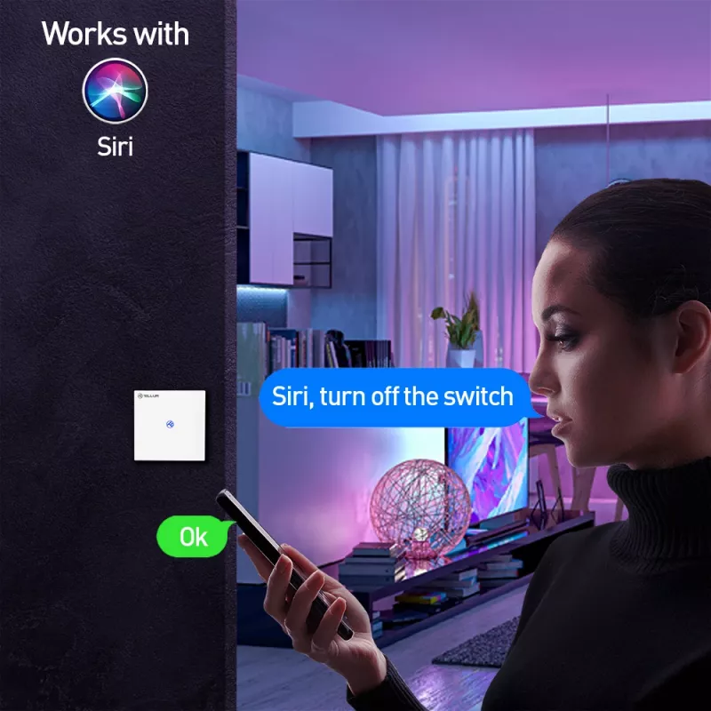 Tellur SS1N išmanusis WiFi jungiklis — 1 prievadas, 1800 W, 10 A