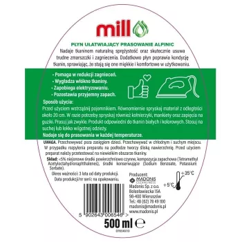 Mill ALPINIC lyginimo pagalbinė priemonė skystis purškiamas 500 ml