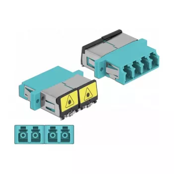 Optiminis skaidulų movas DeLOCK 86905 LC Quad moteriškas į LC Quad moterišką daugiamodis akvamarinas