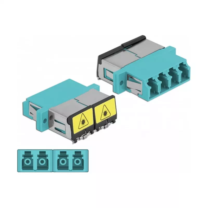 Optiminis skaidulų movas DeLOCK 86905 LC Quad moteriškas į LC Quad moterišką daugiamodis akvamarinas