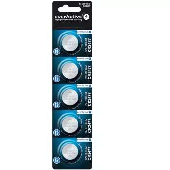 Ličio baterija everActive CR2477 - lizdinė pakuotė 5 vnt.