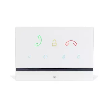 Vidinis domofono skydelis 2N Indoor Talk White – laidinis, grūdintas stiklas, montavimas ant sienos, 185×128×48.2 mm