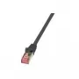 Tinklo kabelis LogiLink 0,5 m Cat.6 RJ-45 S/FTP Juodas