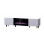 Spintelė televizoriui Cama Meble PAFOS EF su elektriniu židiniu 180×42×49 cm, balta matinė