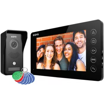 Vaizdo domofonas EURA VDP-76A3 juodas monitorius