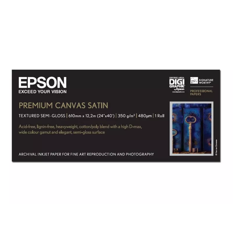 Epson Premium Canvas Satin, 24 colių x 12,2 m, 350 g/m²