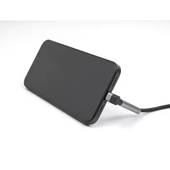 USB Type-C į Lightning įkrovimo ir duomenų laidas su kampu jungtimi ir stovo funkcija, DELOCK 1,5 m, 9 V 3 A (MFi)