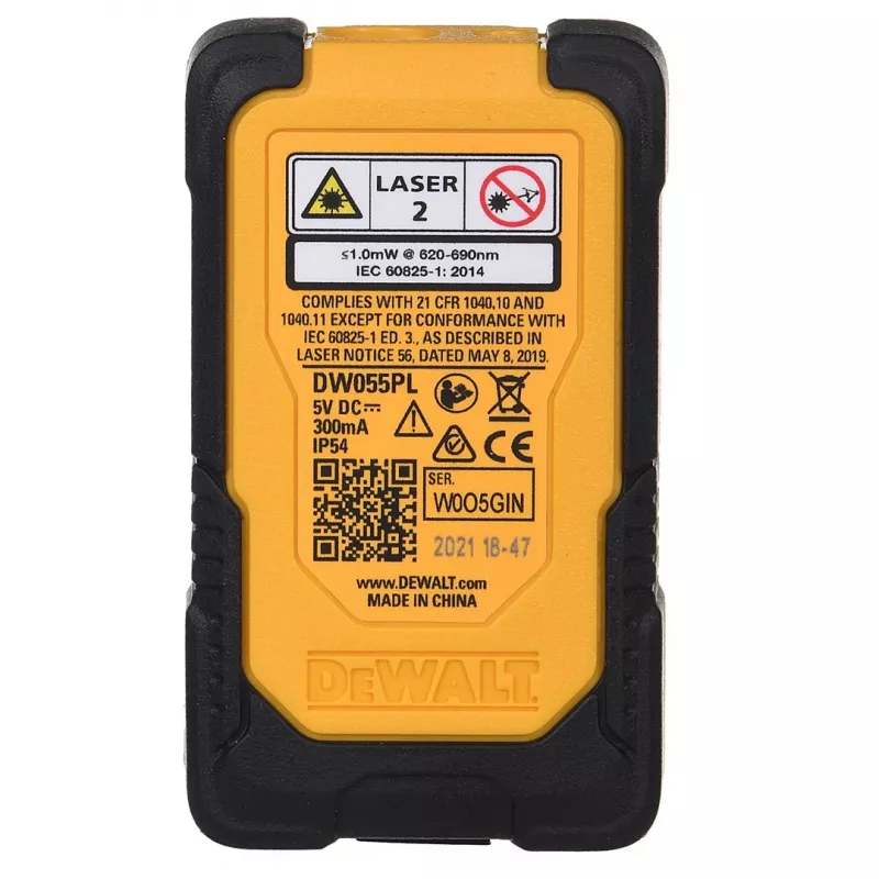 DeWALT DW055PL-XJ lazerinis atstumo matuoklis, 16 m veikimo nuotolis, juodas/geltonas
