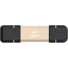 USB atmintukas Silicon Power DS72 250 GB, USB 3.2 Gen 2 Type-A / Type-C, aliuminis/guminis dangtelis, auksinis