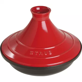 Staub Tajine 28 cm, ketaus kepimo indas su raudonai juodu emaliu