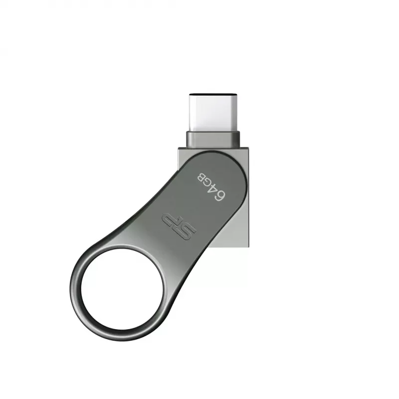 Silicon Power Mobile C80 64 GB USB atmintukas USB Type-A / USB Type-C 3.0 (3.1 Gen 1) Titanium
