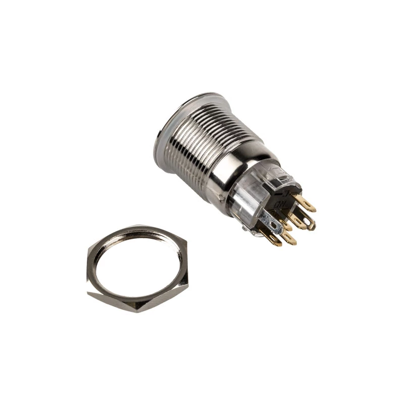 DimasTech vandalizmui atsparus mygtukas 19 mm Silverline Dot RGB PD210