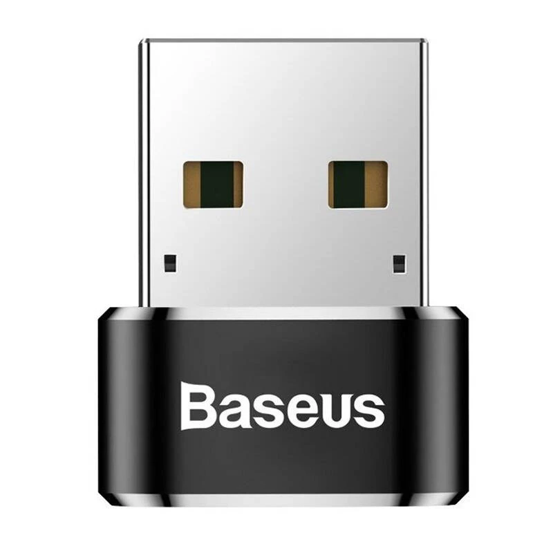 Adapteris Baseus USB (vyriškas) į Type-C (moterišką), juodas
