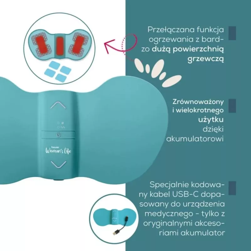 Menstruacinio skausmo malšinimo prietaisas Beurer EM 55 su TENS technologija pilvo skausmui mažinti