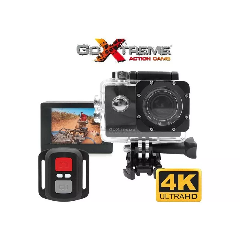 Easypix GoXtreme Enduro Black - Veiksmo kamera - tvirtinama - 4K / 30 kadrų per sekundę - 8 MP - Wi-Fi - atspari vandeniui iki 30 m - Juoda