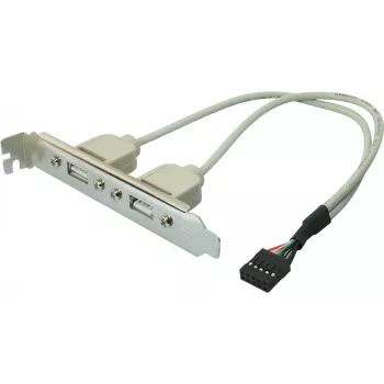 Vidinis USB 2.0 lizdo rėmelis ShiverPeaks 75620 su 2 × Type-A prievadais ir 10 kontaktų pagrindinės plokštės jungtimi