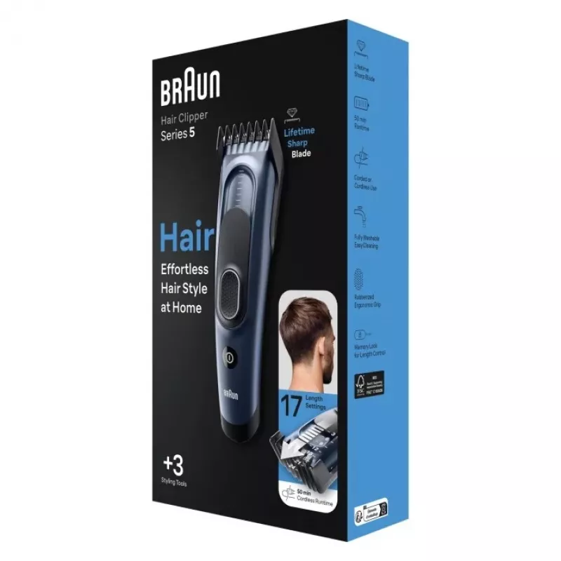 Braun HC5350 plaukų kirpimo mašinėlė, mėlyna