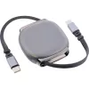 USB-C laidas InLine 35850, 100 W galios tiekimas, 0,80 m, juodas/pilkas